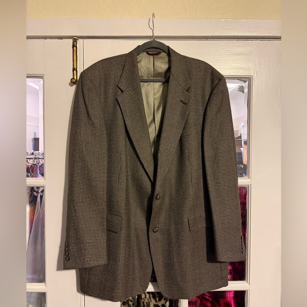 Vintage Hart Schaffner Marx Brown Houndstooth Blazer